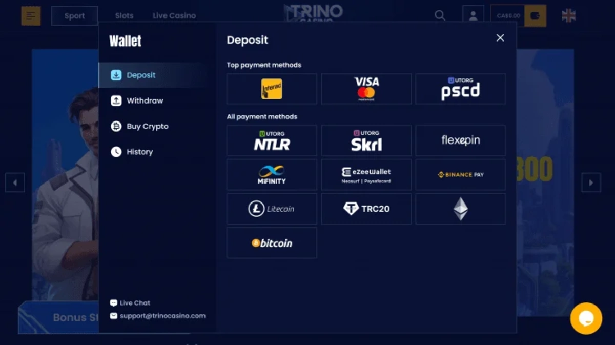 Teno Bets payments and support